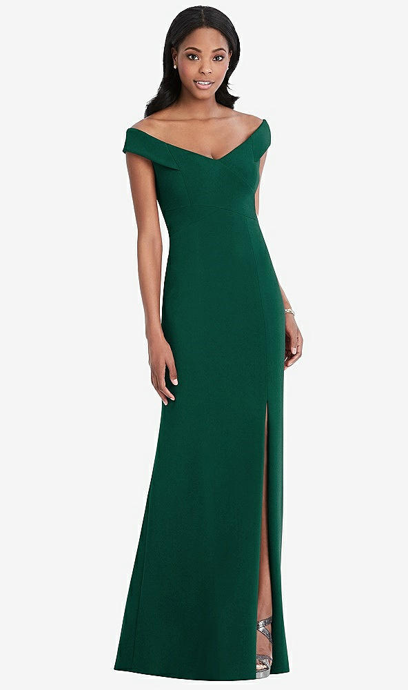 Front View - Hunter Green After Six Bridesmaid Dress 6802