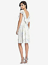 Rear View Thumbnail - Bleu Garden Midi Natural Waist Ruffled VNeck Dress