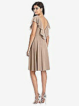 Rear View Thumbnail - Topaz Midi Natural Waist Ruffled VNeck Dress