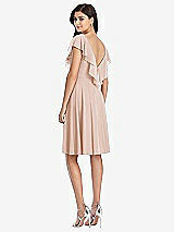 Rear View Thumbnail - Cameo Midi Natural Waist Ruffled VNeck Dress