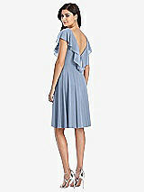 Rear View Thumbnail - Cloudy Midi Natural Waist Ruffled VNeck Dress