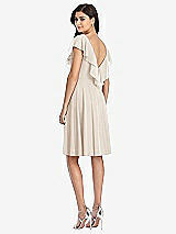 Rear View Thumbnail - Oat Midi Natural Waist Ruffled VNeck Dress