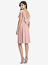 Rear View Thumbnail - Rose Midi Natural Waist Ruffled VNeck Dress