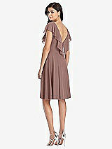 Rear View Thumbnail - Sienna Midi Natural Waist Ruffled VNeck Dress