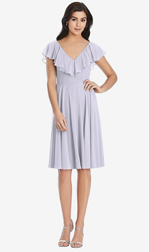 Front View - Silver Dove Midi Natural Waist Ruffled VNeck Dress