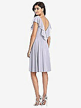 Rear View Thumbnail - Silver Dove Midi Natural Waist Ruffled VNeck Dress