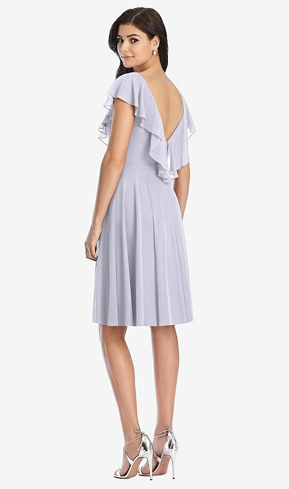 Back View - Silver Dove Midi Natural Waist Ruffled VNeck Dress