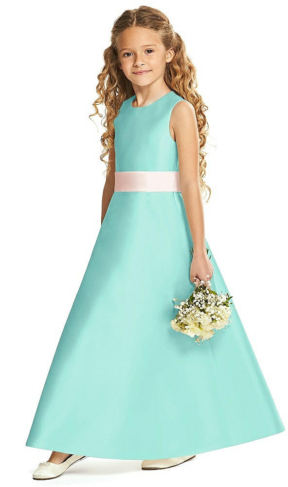 Front View - Coastal & Blush Flower Girl Dress FL4062