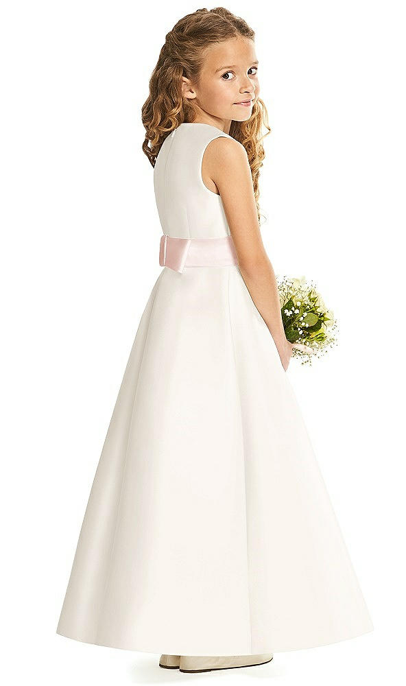 Back View - Ivory & Blush Flower Girl Dress FL4062