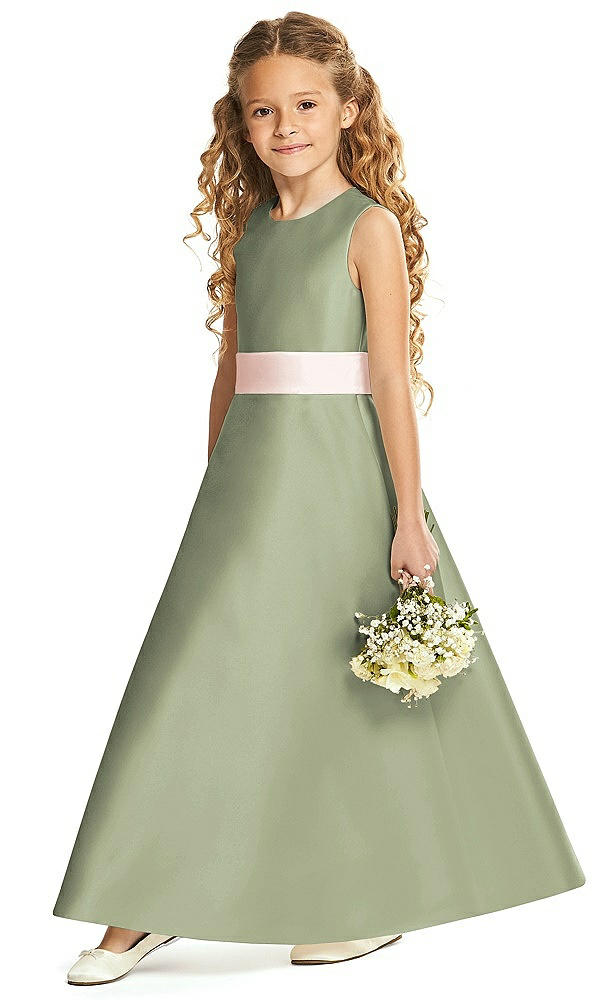 Front View - Sage & Blush Flower Girl Dress FL4062