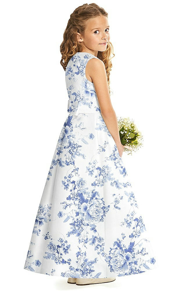 Back View - Cottage Rose Larkspur Flower Girl Dress FL4062FP