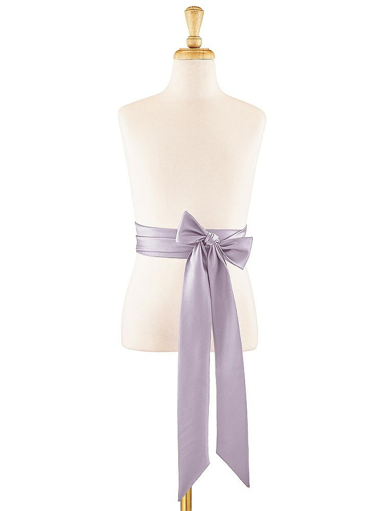 Front View - Lilac Haze Satin Twill Flower Girl Sash