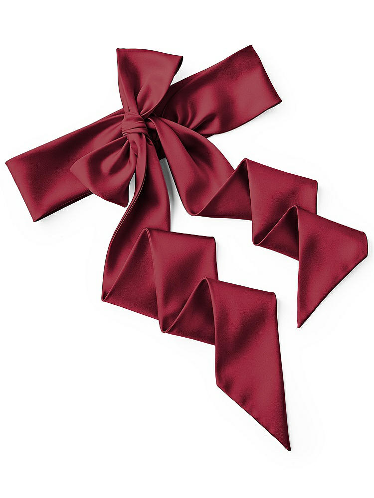 Back View - Burgundy Satin Twill Wedding Sash