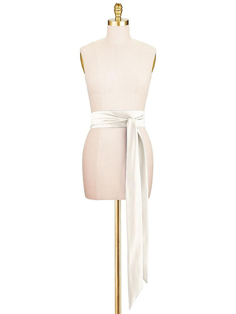 Front View - Ivory Satin Twill Wedding Sash