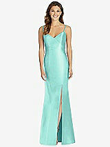 Front View Thumbnail - Coastal Maxi Length Spaghetti Strap Mermaid Dress