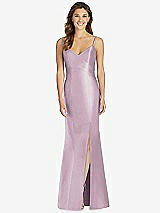 Front View Thumbnail - Suede Rose Maxi Length Spaghetti Strap Mermaid Dress