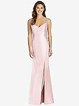 Front View Thumbnail - Ballet Pink Maxi Length Spaghetti Strap Mermaid Dress