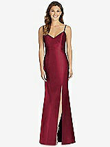 Front View Thumbnail - Burgundy Maxi Length Spaghetti Strap Mermaid Dress