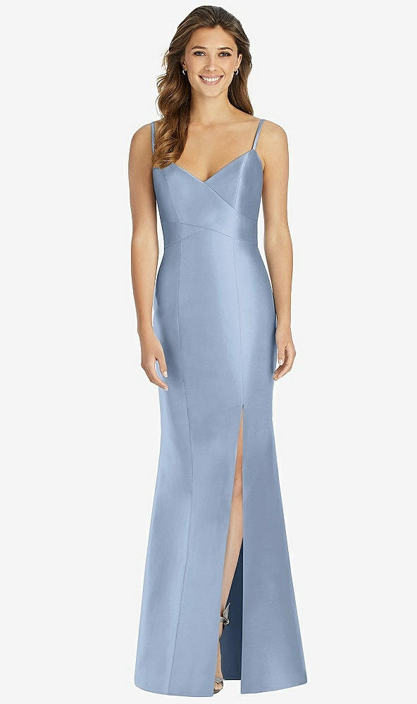 Front View - Cloudy Maxi Length Spaghetti Strap Mermaid Dress