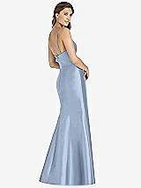 Rear View Thumbnail - Cloudy Maxi Length Spaghetti Strap Mermaid Dress