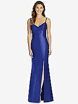 Front View Thumbnail - Cobalt Blue Maxi Length Spaghetti Strap Mermaid Dress