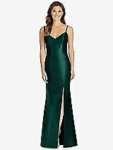 Front View Thumbnail - Evergreen Maxi Length Spaghetti Strap Mermaid Dress