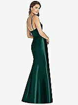 Rear View Thumbnail - Evergreen Maxi Length Spaghetti Strap Mermaid Dress