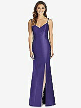 Front View Thumbnail - Grape Maxi Length Spaghetti Strap Mermaid Dress