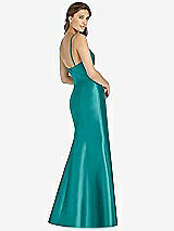 Rear View Thumbnail - Jade Maxi Length Spaghetti Strap Mermaid Dress