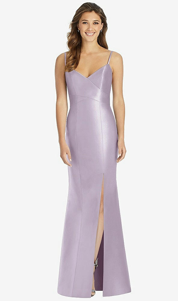 Front View - Lilac Haze Maxi Length Spaghetti Strap Mermaid Dress