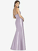 Rear View Thumbnail - Lilac Haze Maxi Length Spaghetti Strap Mermaid Dress