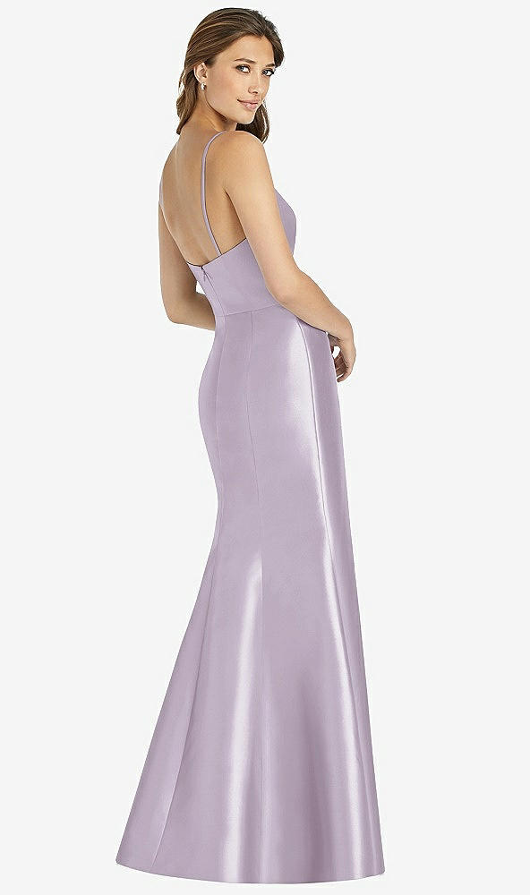 Back View - Lilac Haze Maxi Length Spaghetti Strap Mermaid Dress