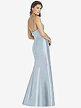 Rear View Thumbnail - Mist Maxi Length Spaghetti Strap Mermaid Dress