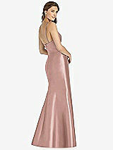 Rear View Thumbnail - Neu Nude Maxi Length Spaghetti Strap Mermaid Dress