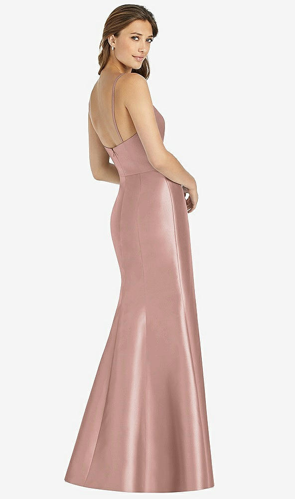 Back View - Neu Nude Maxi Length Spaghetti Strap Mermaid Dress