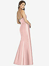 Rear View Thumbnail - Rose Maxi Length Spaghetti Strap Mermaid Dress