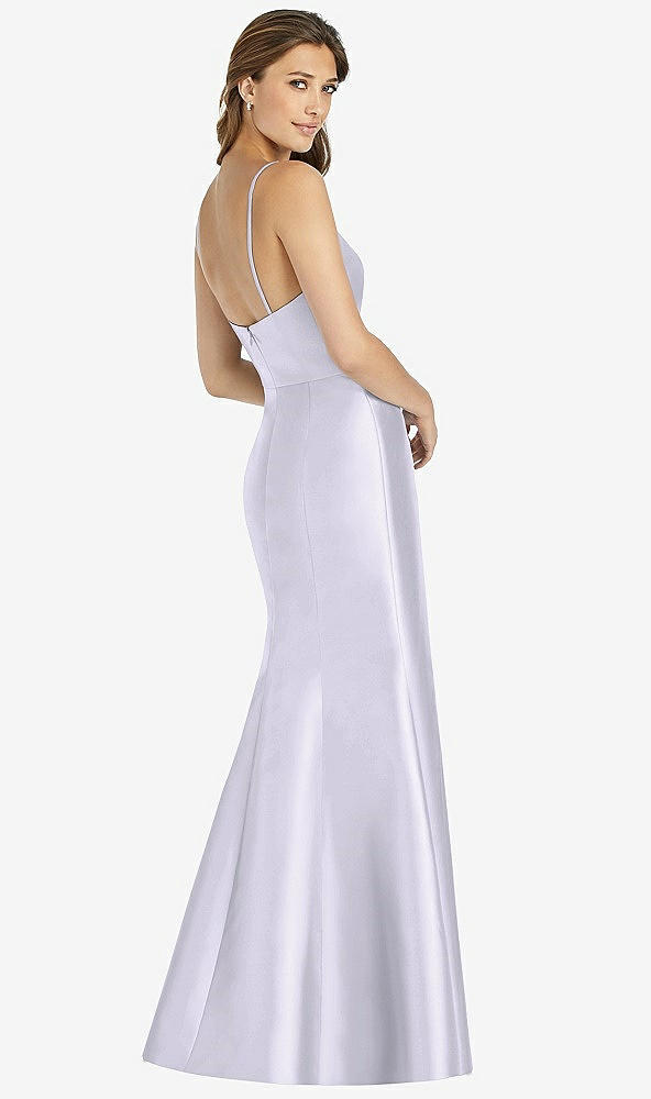 Back View - Silver Dove Maxi Length Spaghetti Strap Mermaid Dress