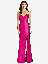 Front View Thumbnail - Think Pink Maxi Length Spaghetti Strap Mermaid Dress