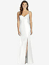 Front View Thumbnail - White Maxi Length Spaghetti Strap Mermaid Dress