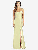 Front View Thumbnail - Butter Yellow Full-length Strapless Sweetheart Neckline Dress