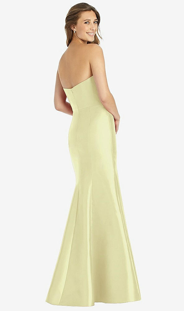 Back View - Butter Yellow Full-length Strapless Sweetheart Neckline Dress