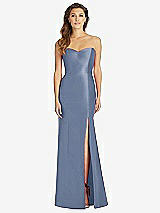 Front View Thumbnail - Larkspur Blue Full-length Strapless Sweetheart Neckline Dress