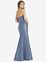 Rear View Thumbnail - Larkspur Blue Full-length Strapless Sweetheart Neckline Dress