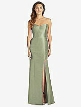 Front View Thumbnail - Sage Full-length Strapless Sweetheart Neckline Dress