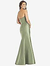 Rear View Thumbnail - Sage Full-length Strapless Sweetheart Neckline Dress