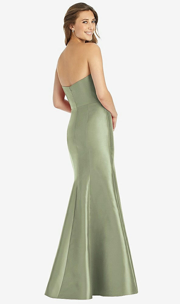 Back View - Sage Full-length Strapless Sweetheart Neckline Dress