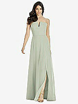 Front View Thumbnail - Celadon Strapless Notch Chiffon Maxi Dress