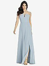 Front View Thumbnail - Mist Strapless Notch Chiffon Maxi Dress