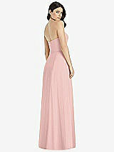 Rear View Thumbnail - Rose Strapless Notch Chiffon Maxi Dress