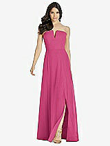 Front View Thumbnail - Tea Rose Strapless Notch Chiffon Maxi Dress